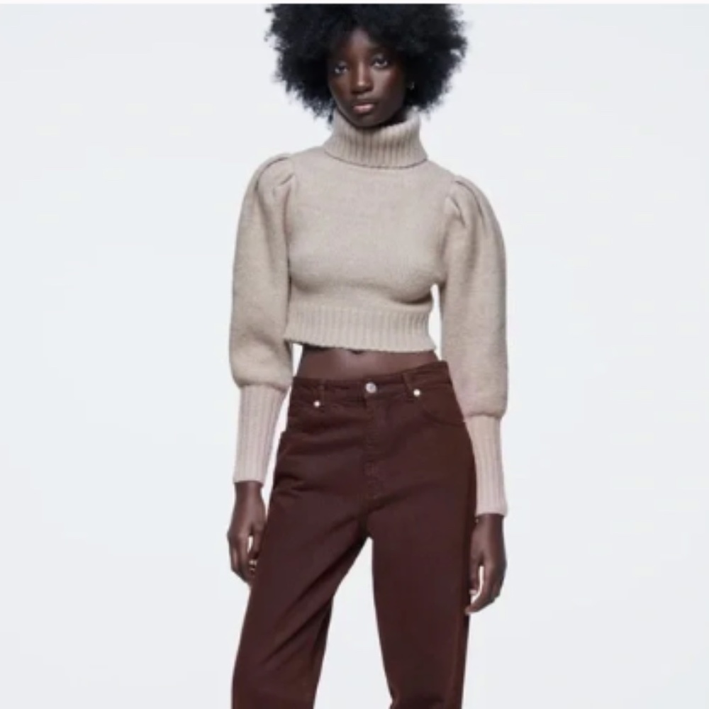 NWT Zara Puff Sleeve Turtleneck Sweater